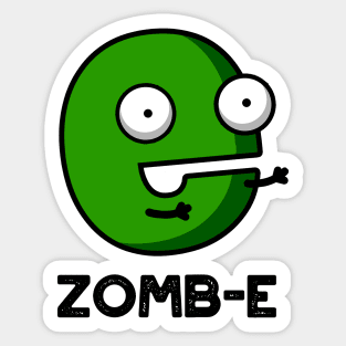 Zom-E Cute Halloween Zombie Alphabet E Pun Sticker